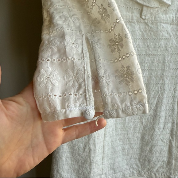 Revolve Likely "Emelynn" daisy eyelet ruffle babydoll mini dress in white size 6 - Picture 4 of 13